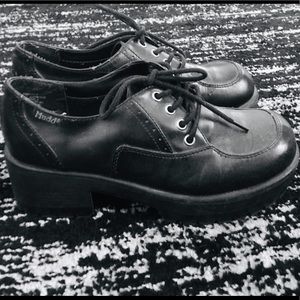 Mudd Chunky Heeled Faux Leather Laced Booties